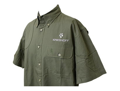 Krieghoff Short Sleeve Button Down Mesh Back Shirt by Bob Allen, Sage