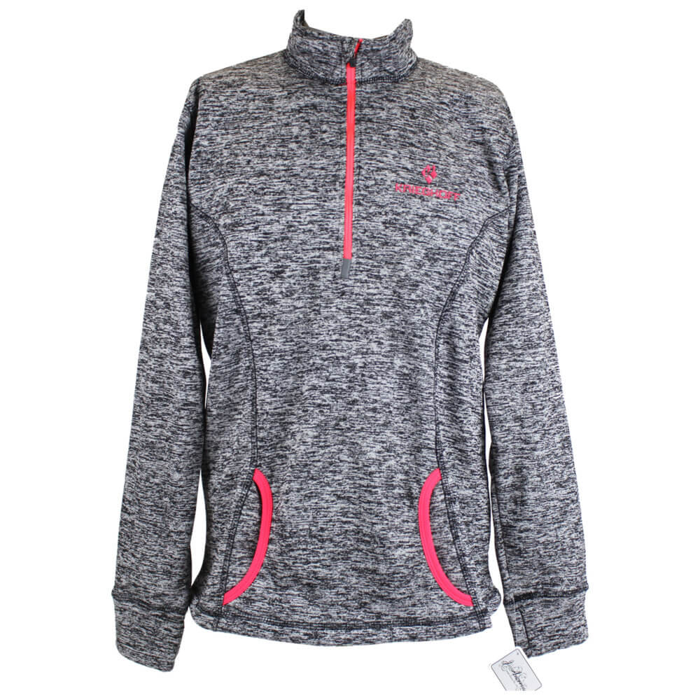 Ladies’ Cosmic Fleece 1/4 Zip Jacket, Charcoal/Pink