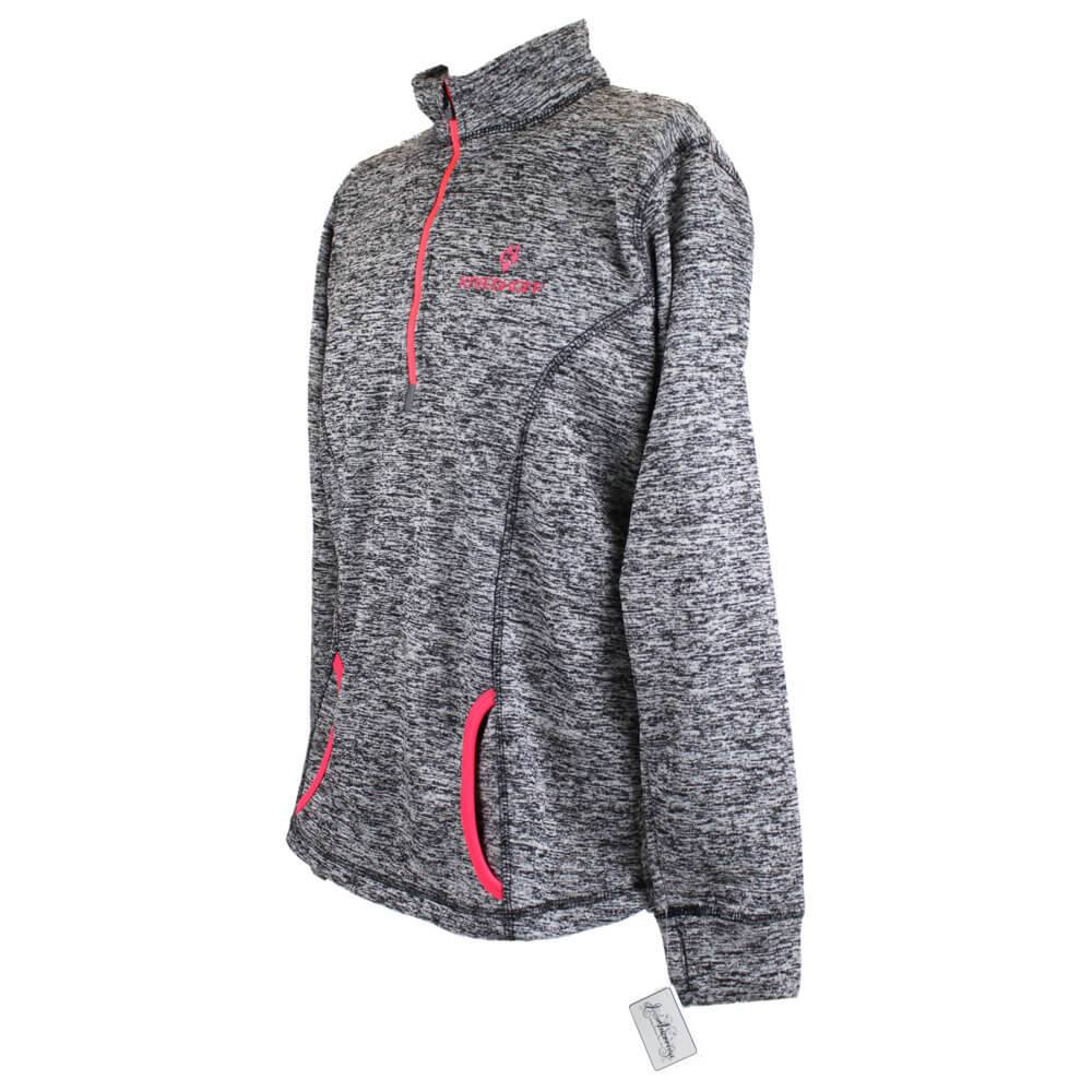 Ladies’ Cosmic Fleece 1/4 Zip Jacket, Charcoal/Pink